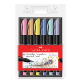 Caneta Brush - Faber-Castell - SuperSoft Pastel 6 cores