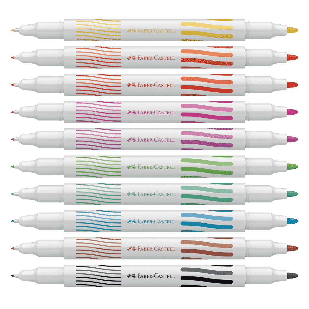 Canetinha Contorna & Pinta - Faber-Castell - 10 Cores Ponta Dupla