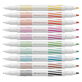 Canetinha Contorna & Pinta - Faber-Castell - 10 Cores Ponta Dupla