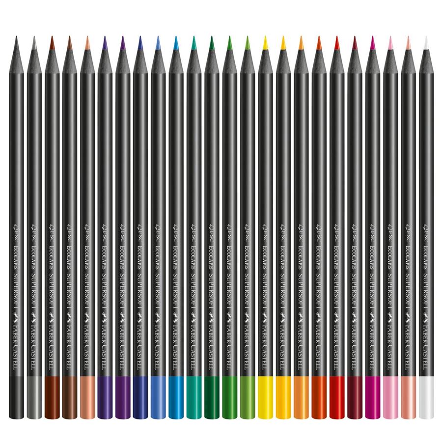 Lápis de Cor - Faber-Castell - EcoLápis Supersoft - 24 Cores