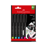 Caneta Fineliner - Faber-Castell - 5 Cores Supersoft Pen 1.0