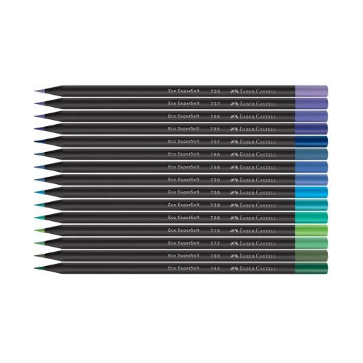 Lápis de Cor - Faber-Castell - EcoLápis Supersoft - 15 Cores Frias