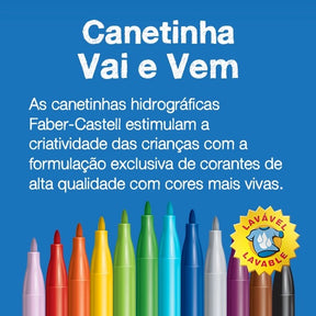 Canetinha Vai e Vem - Faber-Castell - 24 Cores