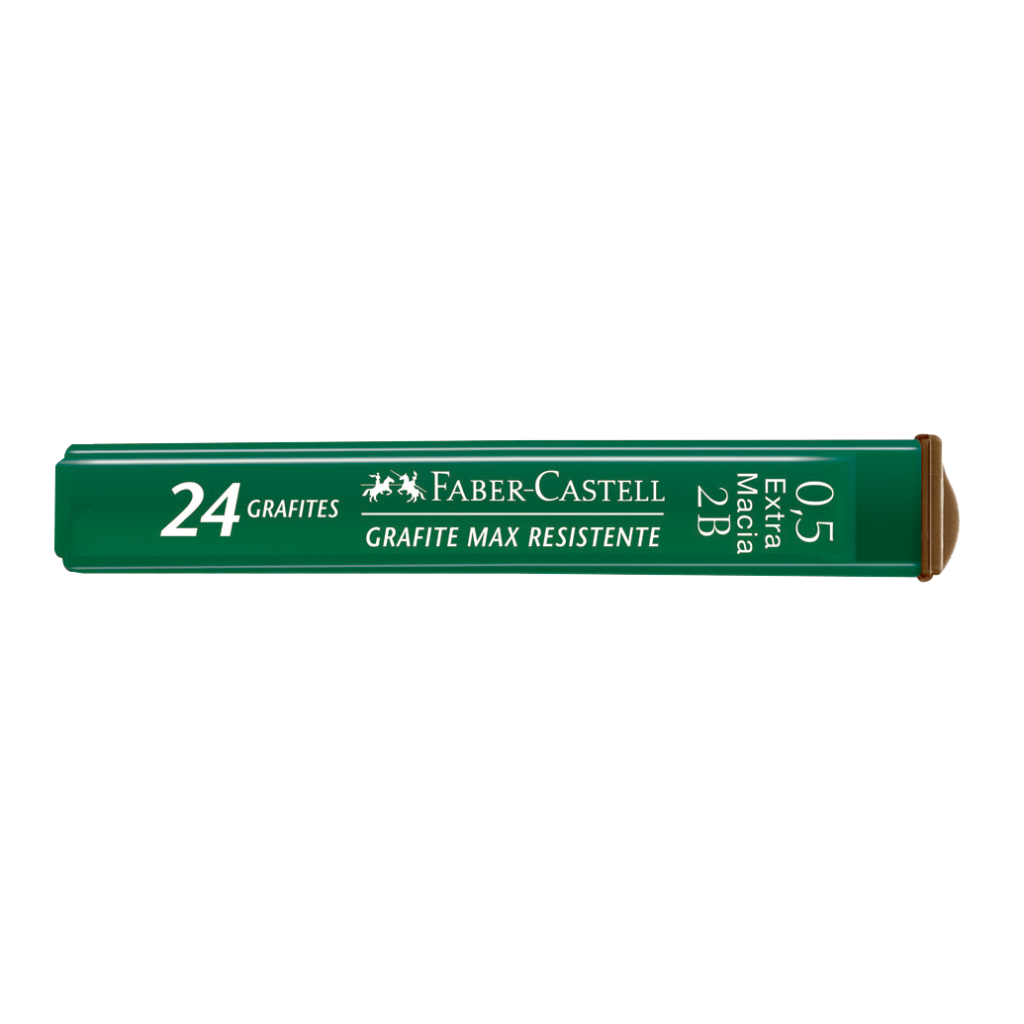 Grafites 0.5mm 2B - Faber-Castell - 1 Tubo com 24 unidades - Polymer