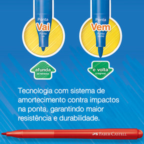 Canetinha Vai e Vem - Faber-Castell - 24 Cores