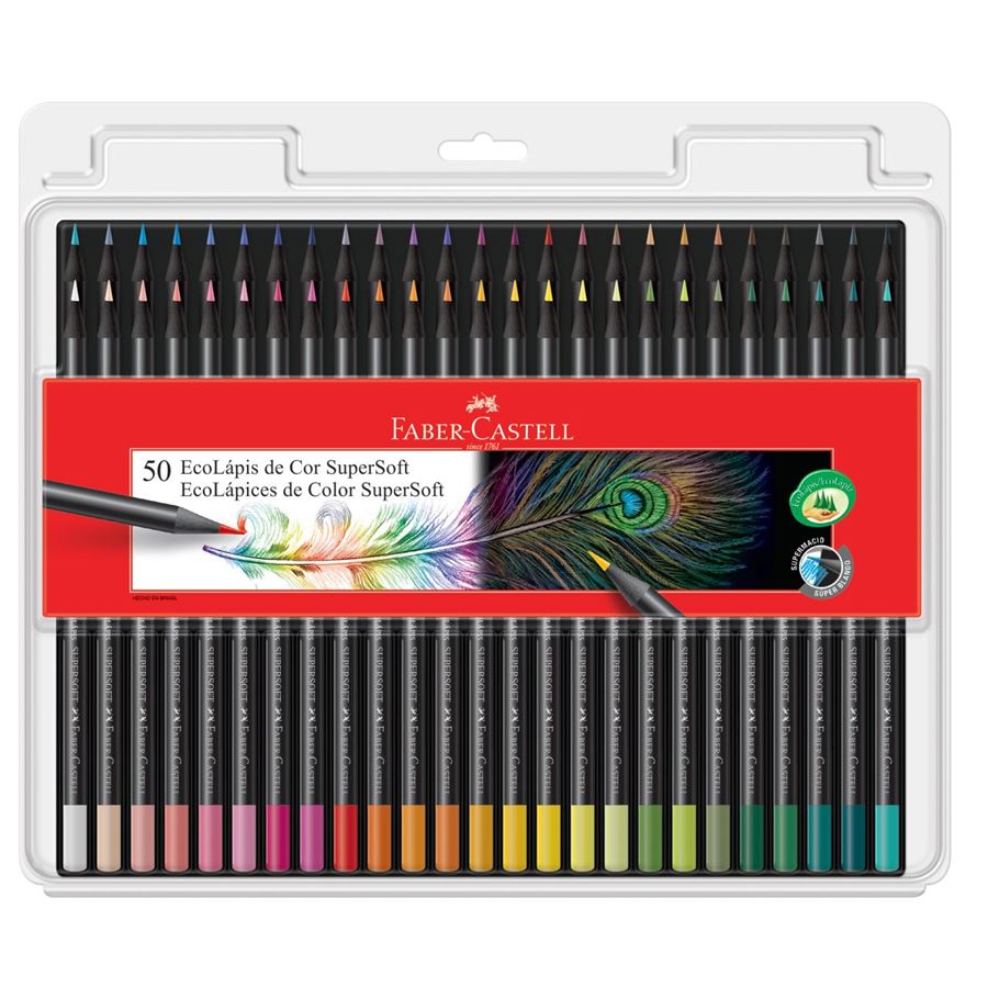 Lápis de Cor - Faber-Castell - EcoLápis Supersoft - 50 Cores