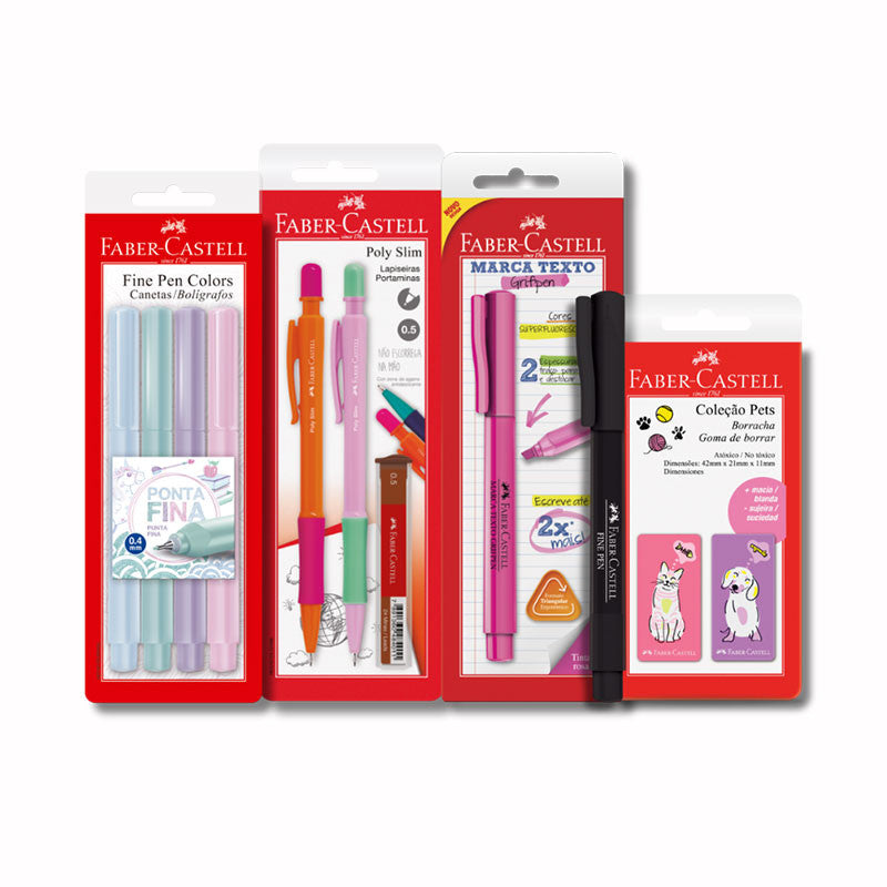 Kit Escrita Rosa Faber-Castell